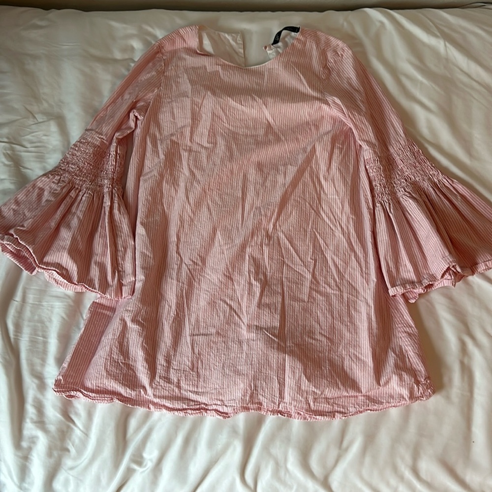 Zara Pink and White Striped Mini dress from Trafaluc Collection